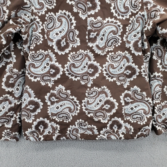 Burton Women's Hooded Snowboard Ski Jacket Size Medium Brown Paisley - Picture 12 of 13